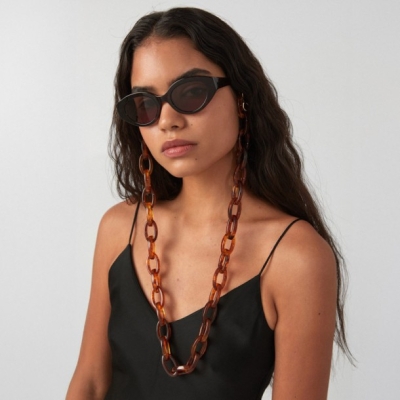 Връзка за очила Kaleos Oval Resin Chain Light Brown