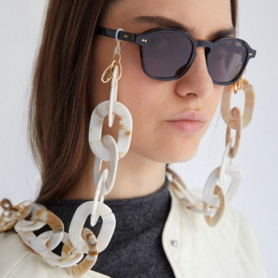 Връзка за очила Kaleos Acrylic Chain Ivory
